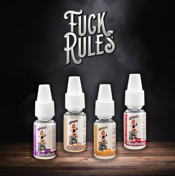 Fuck the Rules Novelle Sample Pack - alle 4 auf einen Streich als 10ml Liquid ohne Nikotin